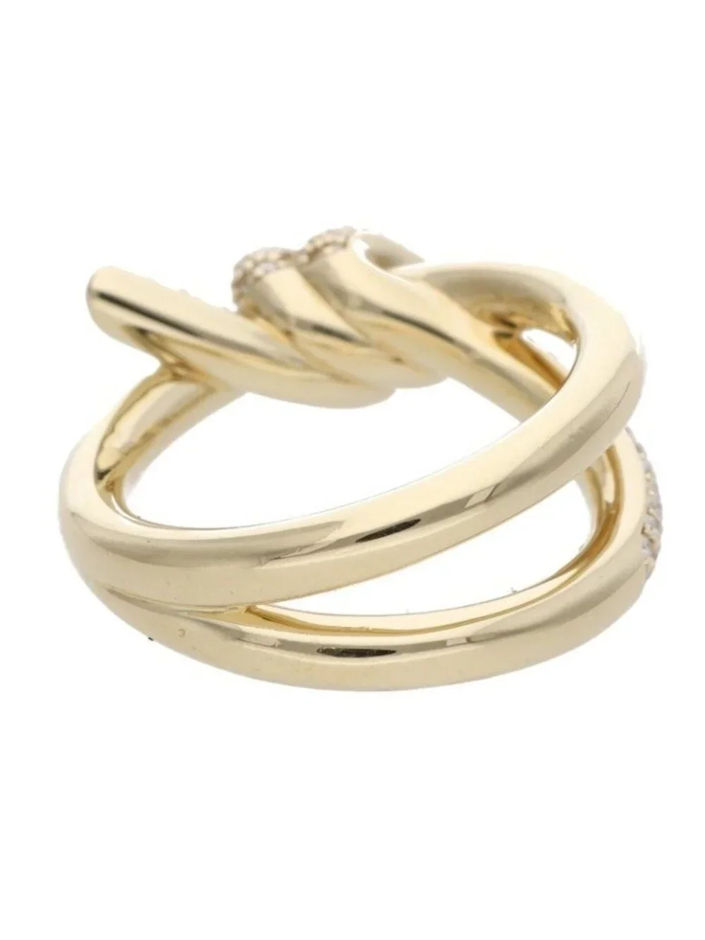 Tiffany & Co Knot 18k Yellow Gold Double Raw Diamond Ring